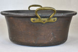 Broad French winemaker's copper with two handles 18½"