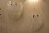 Pair of vintage Murano glass wall sconces - waterfall