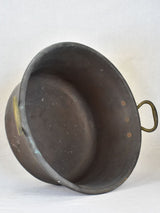 Broad French winemaker's copper with two handles 18½"