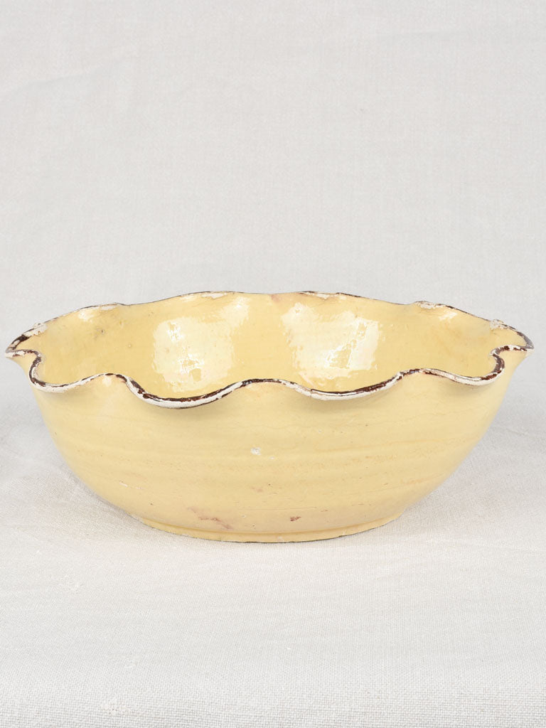 1950s salad bowl from Dieulefit with rippled edge 12¼"