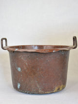 Large 19th century French copper with upright handles 20"