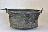 18th Century French winemaker's copper cauldron with large iron handle 19¼"