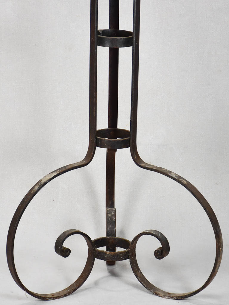 Historical French church iron candelabra