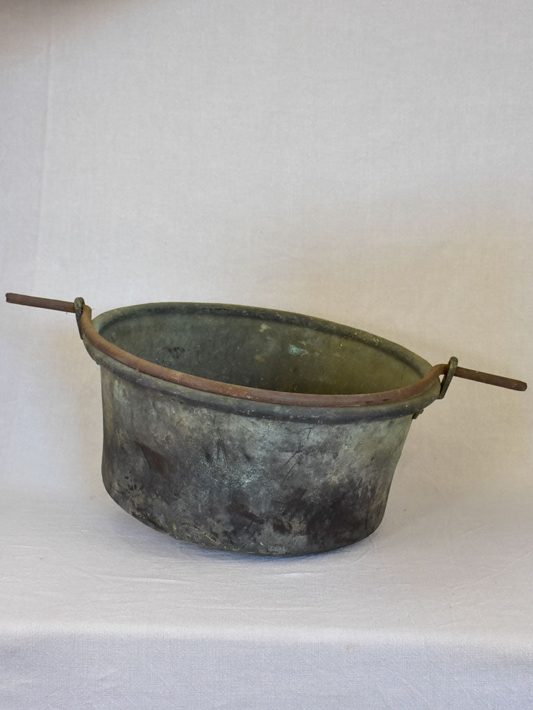 19th Century French copper cauldron from a winery in Burgundy 21¾"
