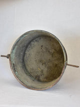 Very large antique French cauldron with verdigris patina 21¼"