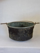 18th Century French winemaker's copper cauldron with black patina 21¼"