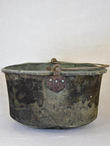 18th Century French winemaker's copper cauldron with black patina 21¼"