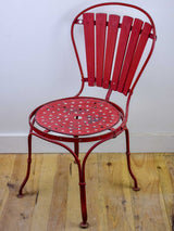 Antique French garden chair - red