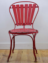 Antique French garden chair - red