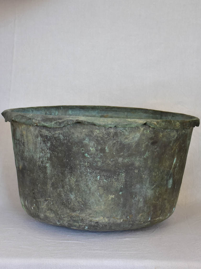 Large 19th century French copper planter from a winery in Burgundy
