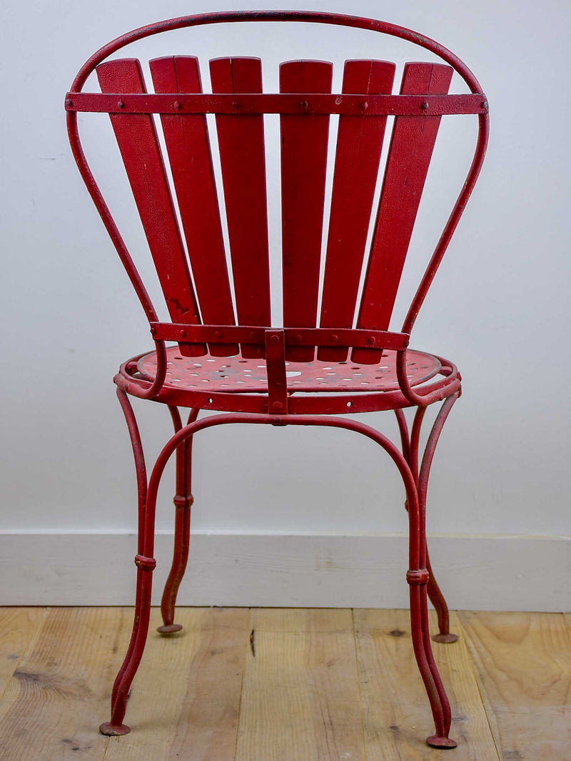 Antique French garden chair - red