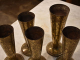 Set of three French florist vases with gold patina