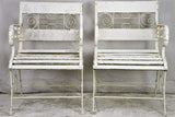 Pair of white 1930's French garden armchairs from Vichy