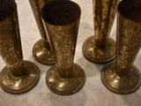 Set of three French florist vases with gold patina