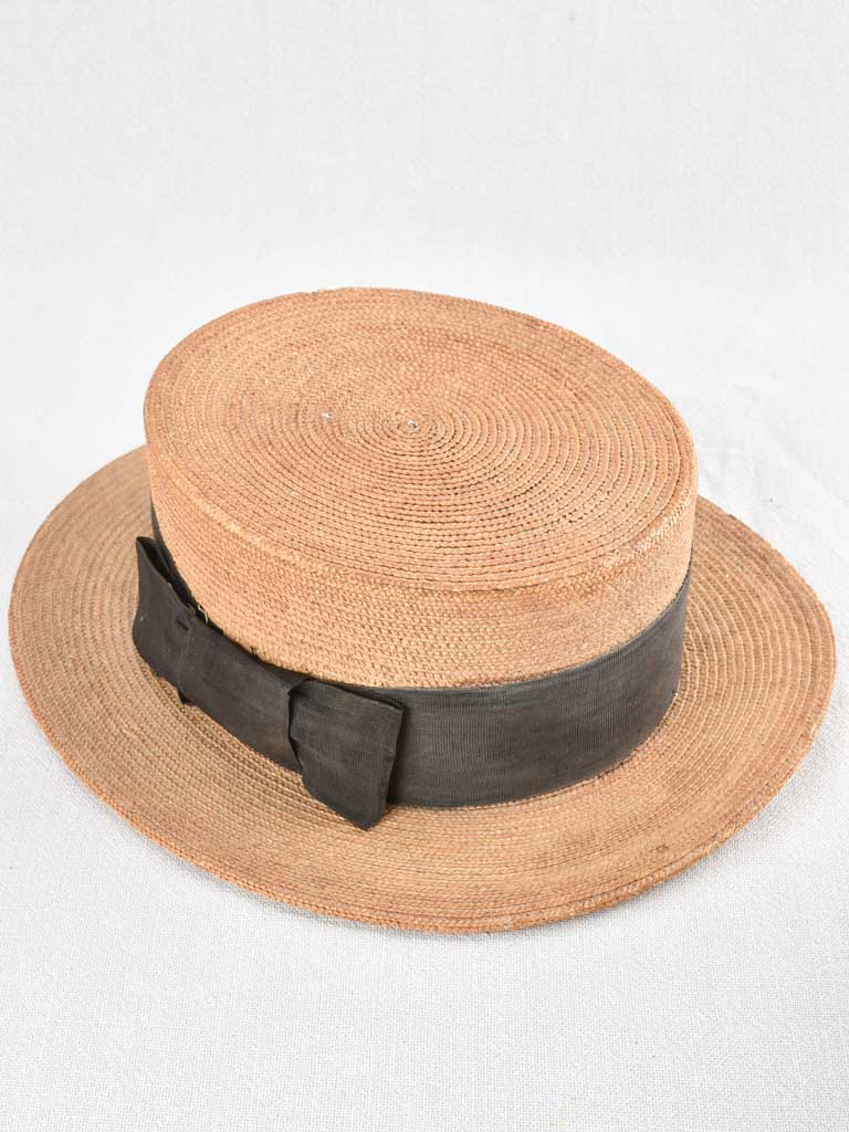 Collection of 7 early 20th century French boater hats - mens