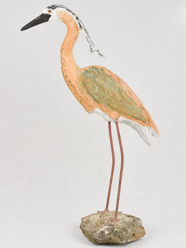 Life size artisan-made sculpture of a heron 39"
