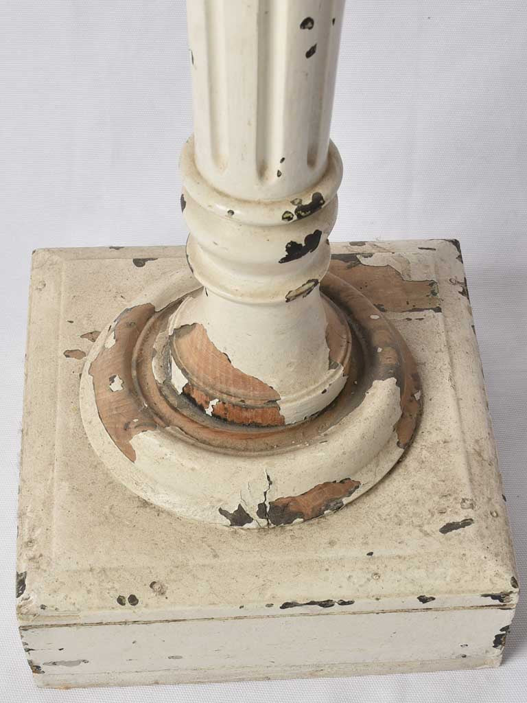 White antique column pedestal, rustic style