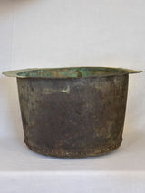 Very large 19th Century French copper planter from Burgundy with riveted detail 30¼"