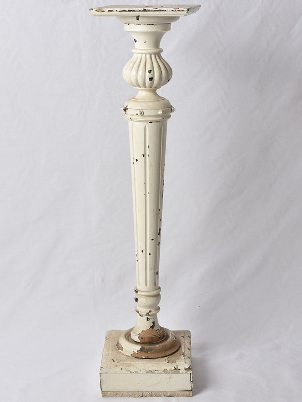 Rustic aged column pedestal from 1950s
