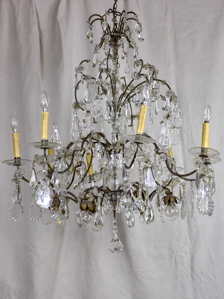 Large 19th Century French crystal chandelier - 16 lights