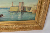 Classic, framed depiction of Marseille-port