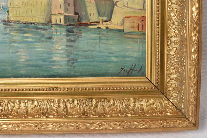 Nostalgic, maritime Marseille-port painting