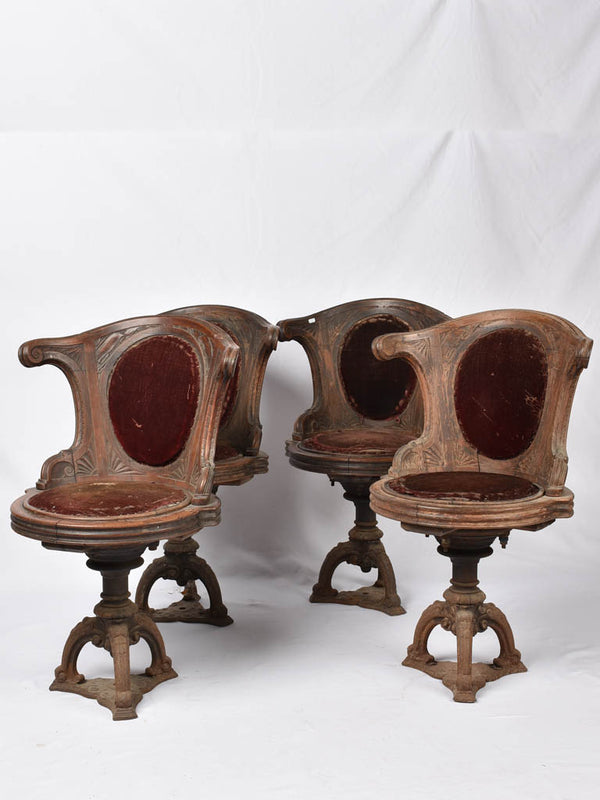 Rare 19th-century cast iron boat seats