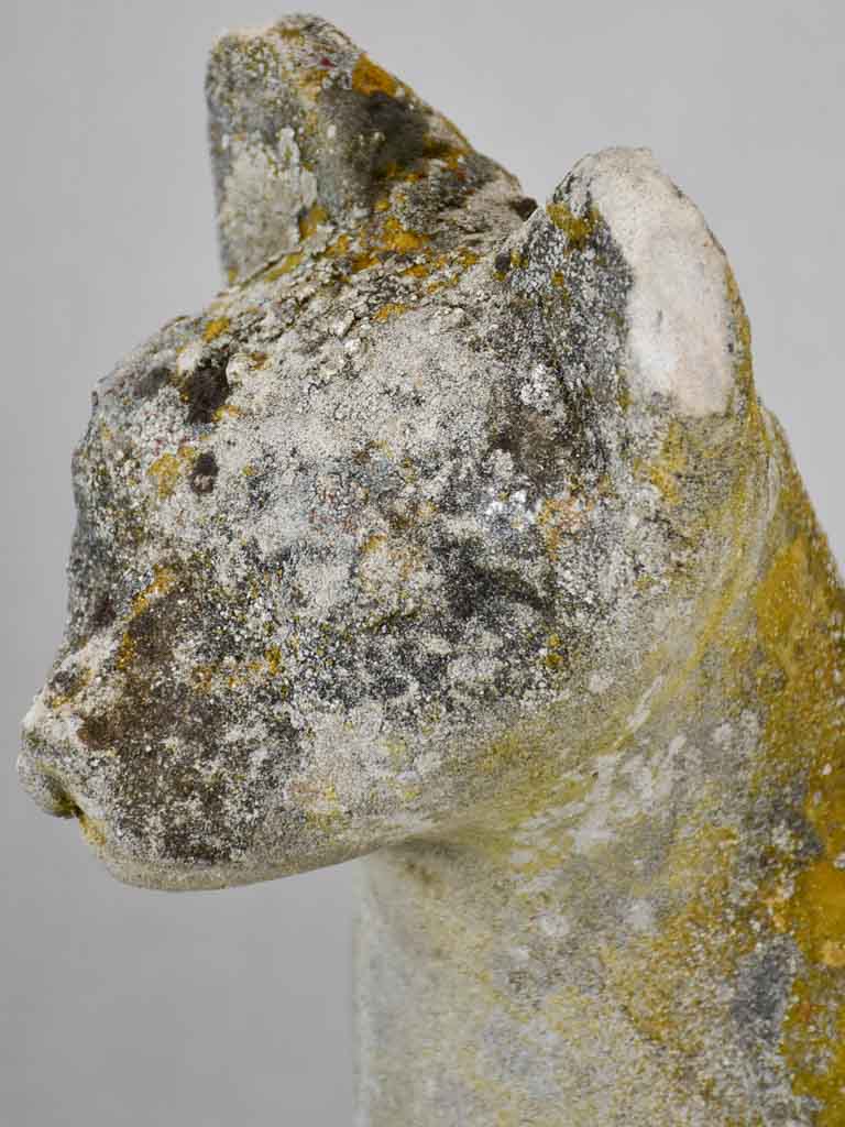 Large cement sculpture of a cat - 1960s. 22"