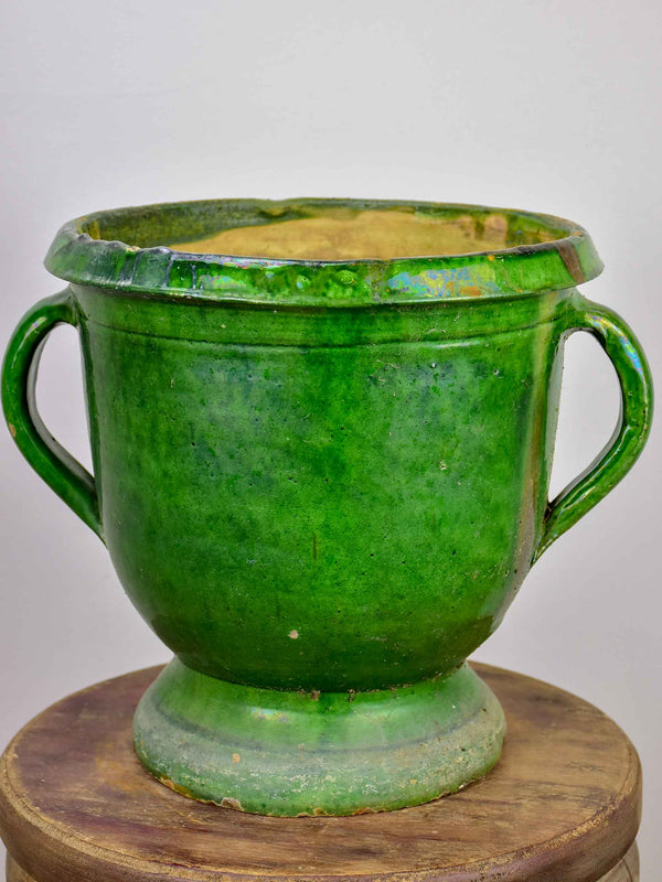 Castelnaudary antique green garden pot - 11”