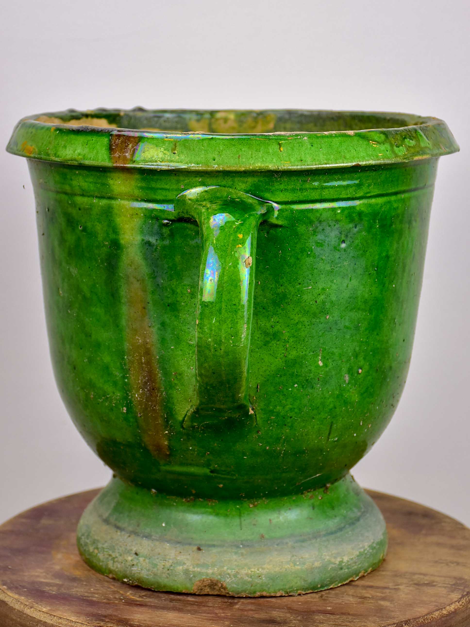 Castelnaudary antique green garden pot - 11”