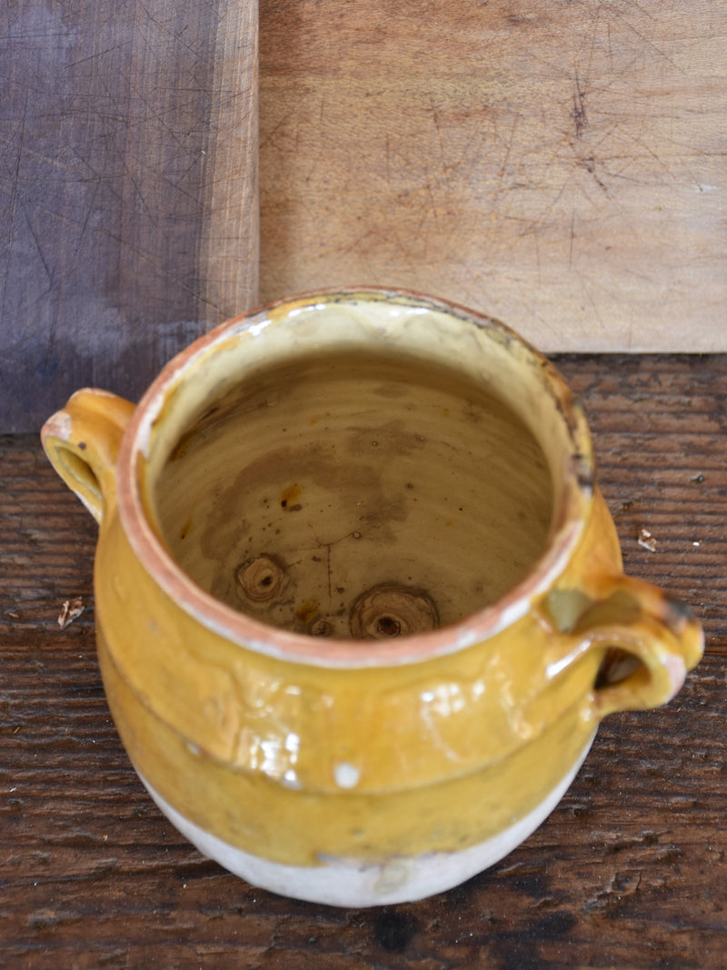 Confit pot, small, ocher, French 19th-century