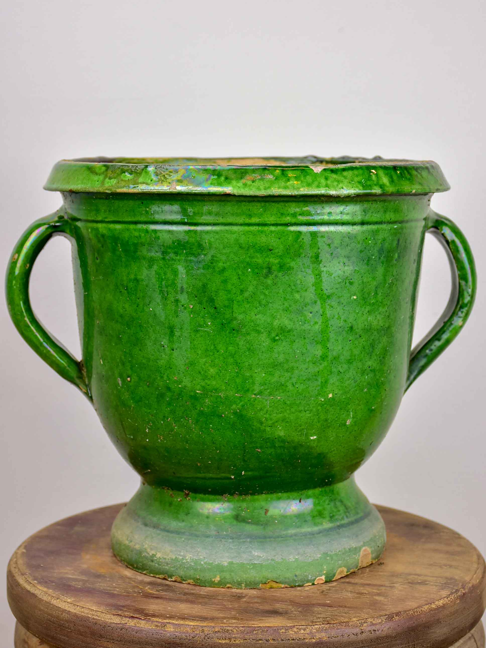 Castelnaudary antique green garden pot - 11”