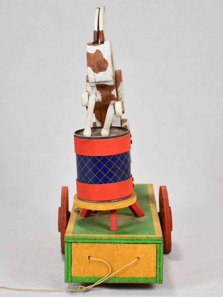 1960s French pull toy - drummer rabbit