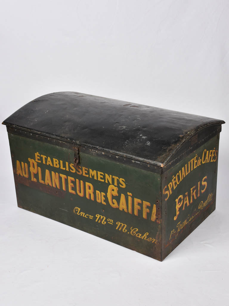 Large antique French trunk - triporteur delivery chest 41¾