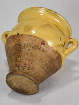 Antique French confit pot with yellow ochre glaze - Saint-Jean-de-Fos 8¼"