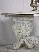 Antique French claw foot table with beige patina 31" x 70¾"