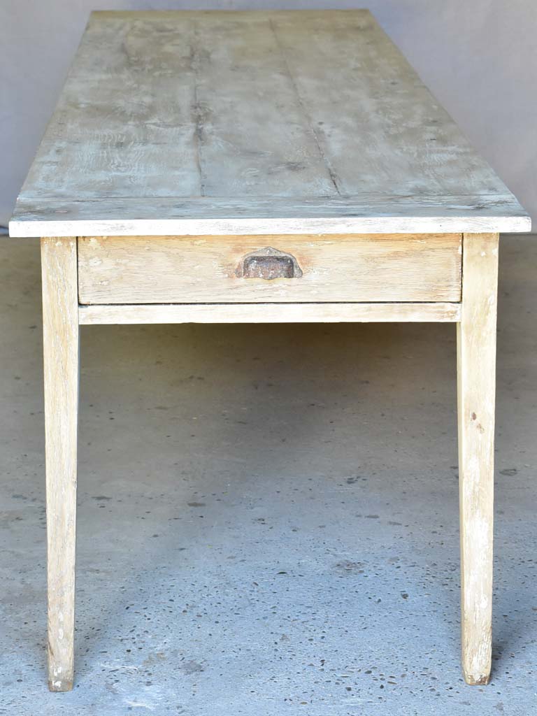Early 20th Century French oak farmhouse table with two drawers and tapered legs 115¾" x 30¾"