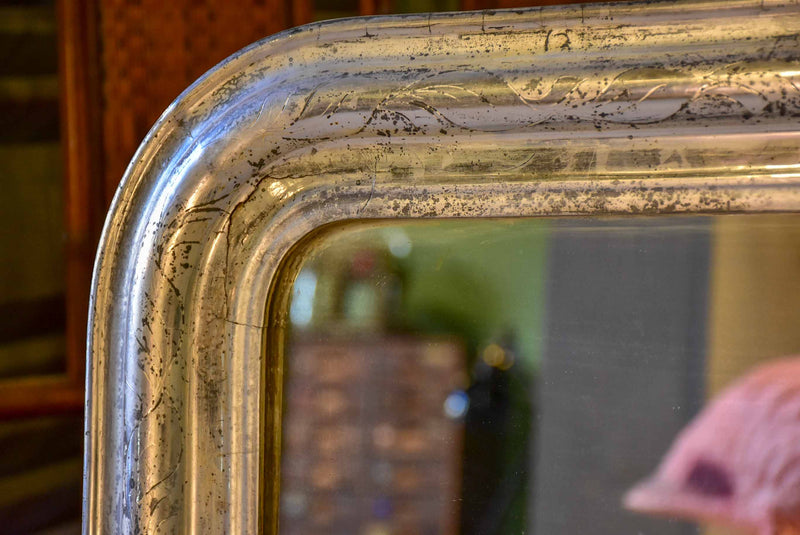 Large silver leaf Louis Philippe mirror