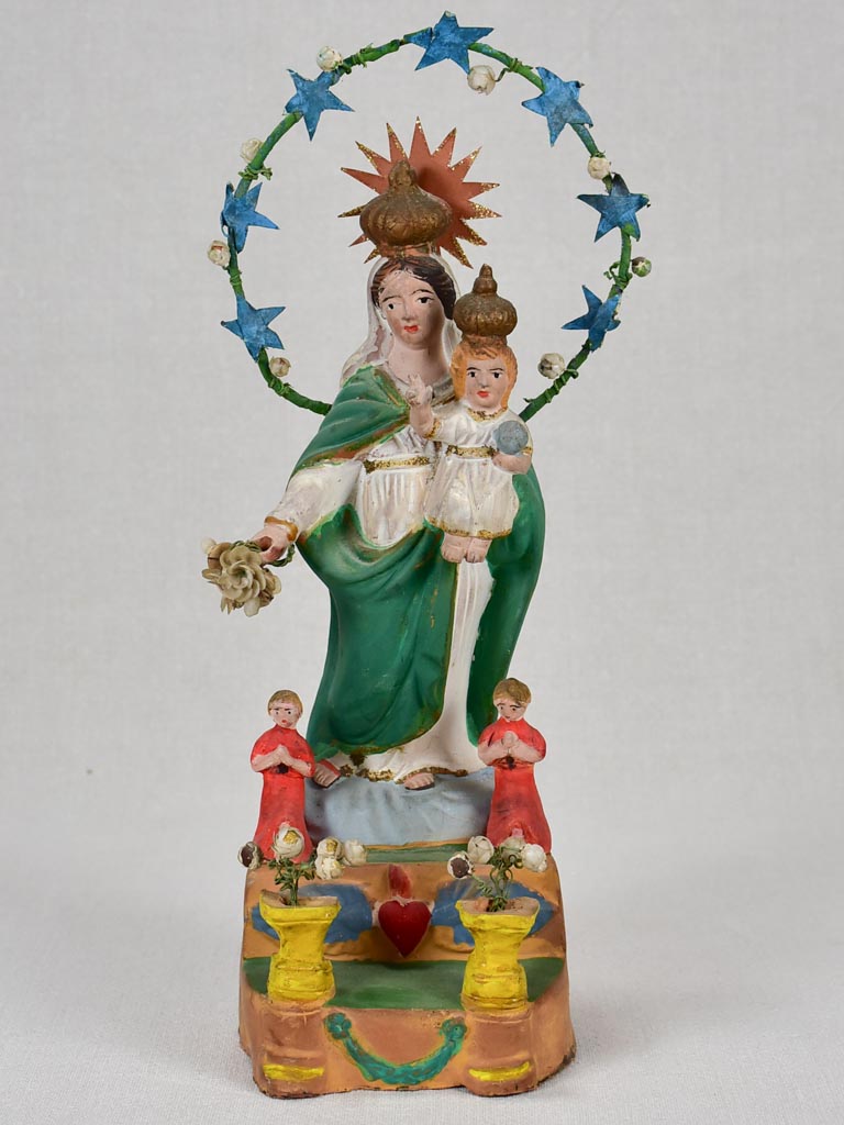 19th-century Santibelli sculpture of the Virgin Mary - Marseille 14¼"
