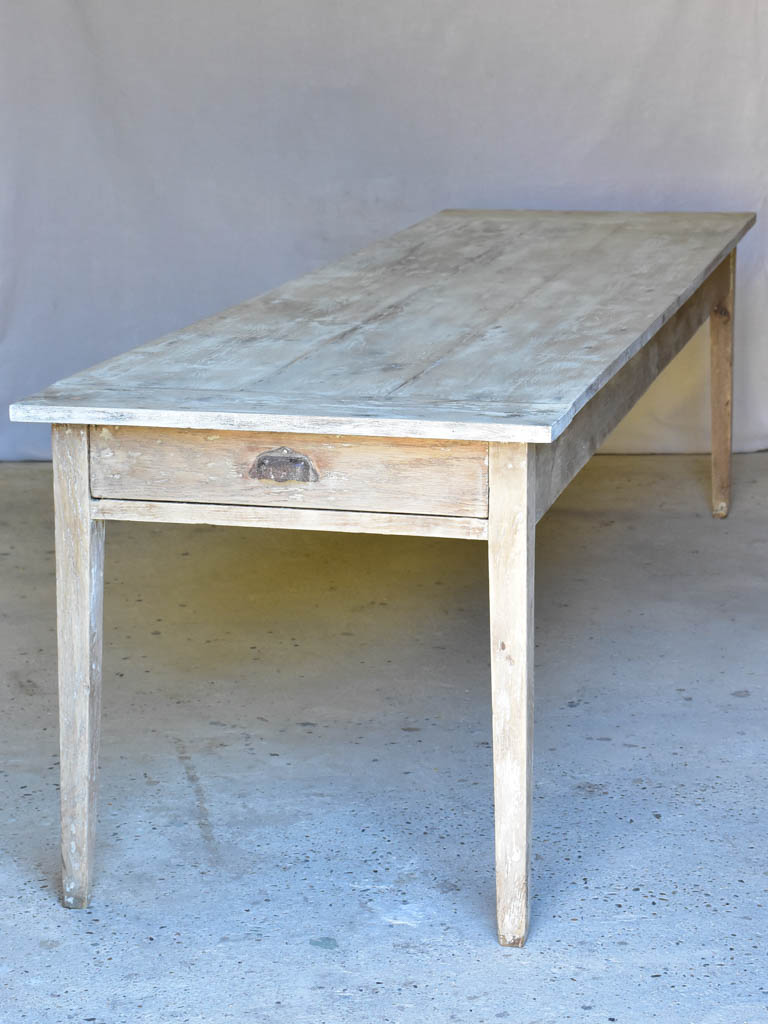Early 20th Century French oak farmhouse table with two drawers and tapered legs 115¾" x 30¾"