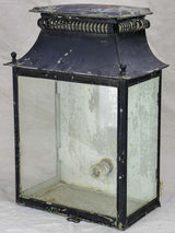 Broad 19th Century French wall sconce lantern with black patina 19¾"