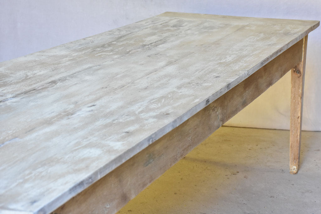 Early 20th Century French oak farmhouse table with two drawers and tapered legs 115¾" x 30¾"