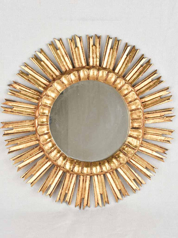Vintage sunburst mirror with gold frame 20½"
