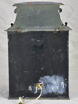 Broad 19th Century French wall sconce lantern with black patina 19¾"