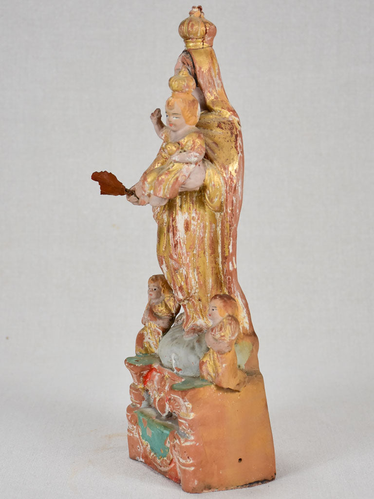 19th-century Santibelli sculpture of the Virgin Mary 13½"