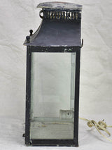 Broad 19th Century French wall sconce lantern with black patina 19¾"