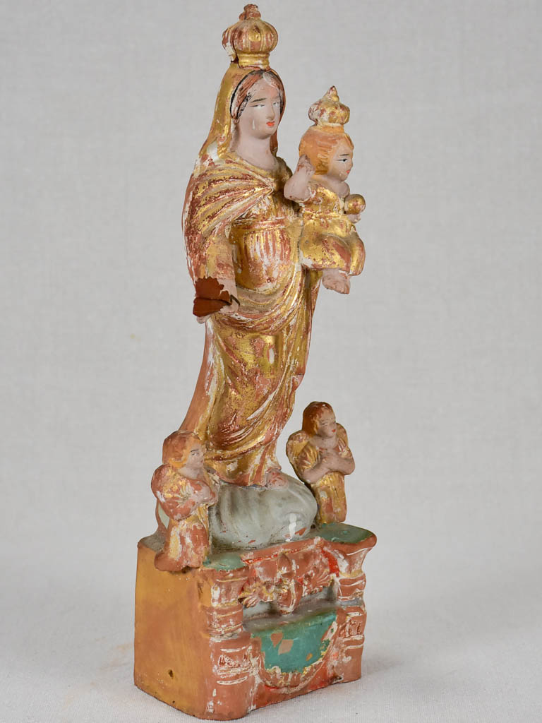 19th-century Santibelli sculpture of the Virgin Mary 13½"