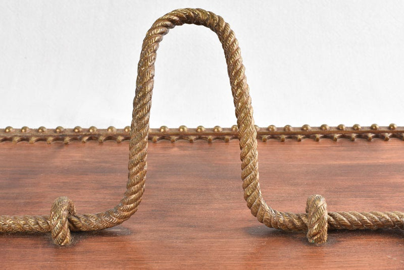 1940s COAT RACK - brass rope 44½"