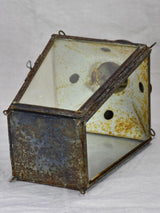 19th Century French lantern with black patina with pretty chimney top 22"