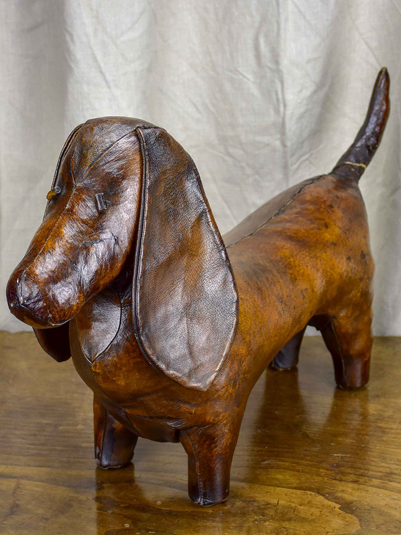 Antique Valenti leather dog footrest